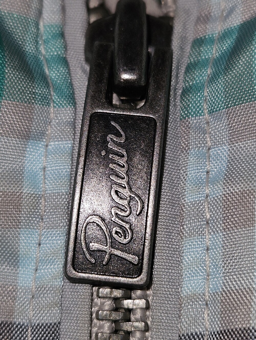 Original Penguin Green & Grey Plaid Windbreaker Jacket